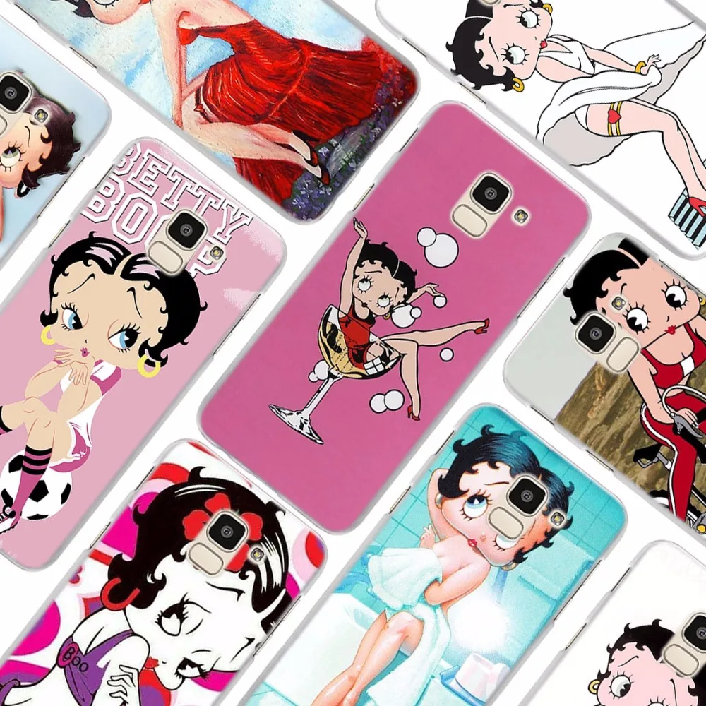 Betty Boop Style Clear Frame hard back Phone Case for Samsung J3 J5 J7 2017 J7