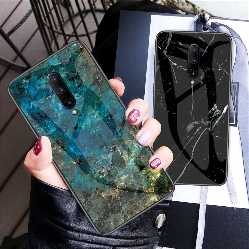 

Luxury Glass Case for Oneplus 7 Pro 6 6T 5T 5 Marble Phone Cases Back Cover for One plus 6 6T 5 5T 7 Pro Coque Glossy Fundas