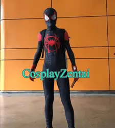 Миль анимированные версия паук Косплэй костюм 3D Майлз Моралес паук Зентаи костюм