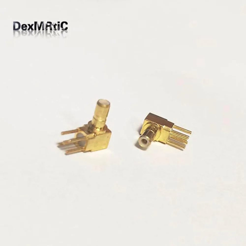 1pc  SSMB Male Plug  RF Coax Connector PCB mount  solder post  Right Angle Goldplated  NEW wholesale