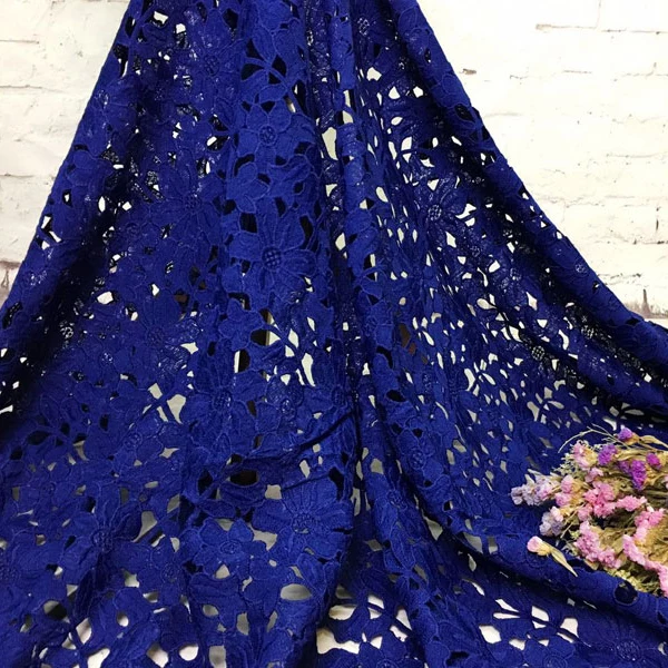 1y 5 цветов водорастворимый молочный шелк лист вышивка кружевная ткань Африканский шнур гипюр кружевная ткань для нигерийского свадебного платья