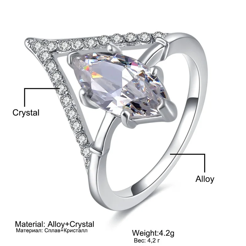 VKME кольцо ювелирные изделия Сплав микро-инкрустированный Циркон женское кольцо горячая распродажа