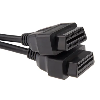 

OBD2 OBDII Male To Dual Female 16Pin Y-Splitter Extension Cable Diagnostic Black