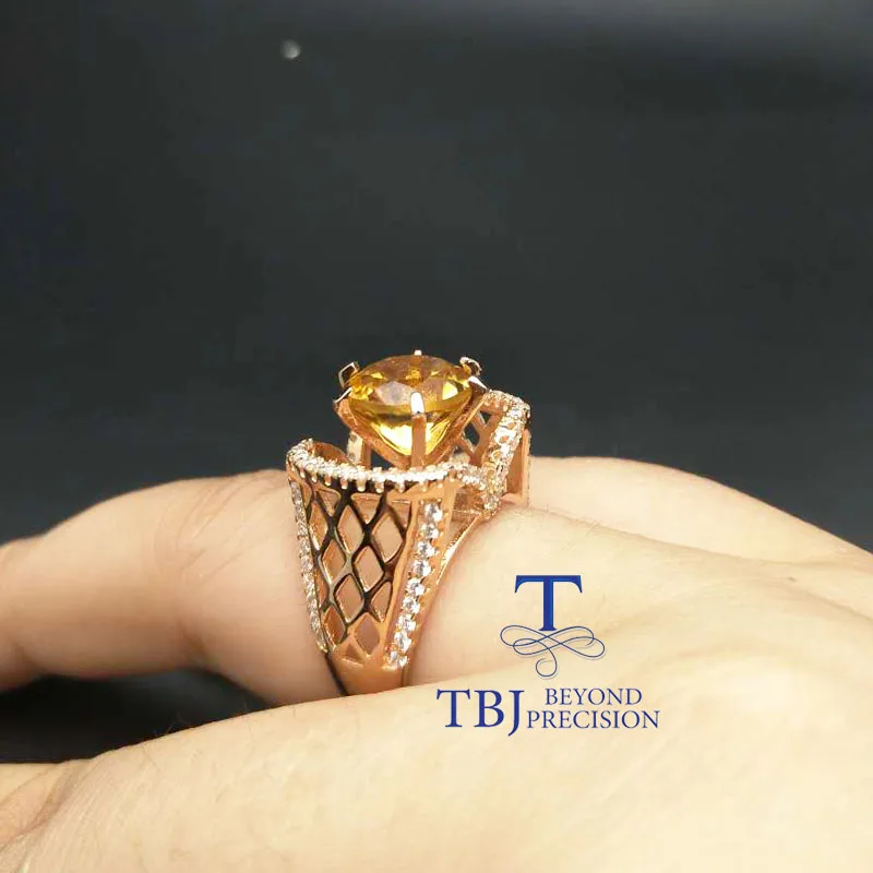 TBJ большое роскошное кольцо с топазом 100% натуральное бразильское из