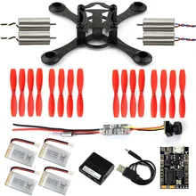 FPV Racer Drone Parts 100mm CF Frame Kit + F3 OSD Flight Control+Battery + 1S 3.7V 8520 Motor + 60mm CW CCW Props+Camera