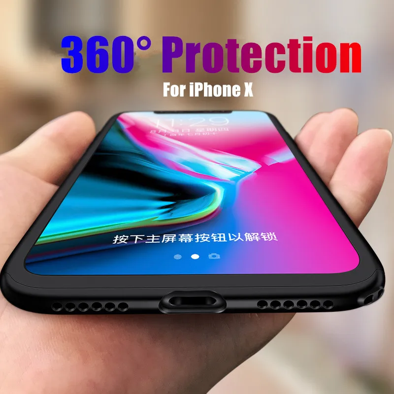 Роскошные Жесткий 360 полной защиты чехол для iPhone X 10 Телефонные Чехлы ультра