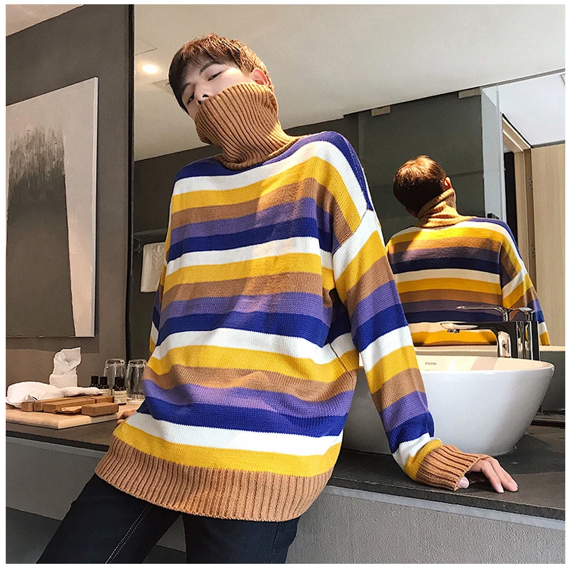 Korean Oversized Sweater Men Plaid  (15)