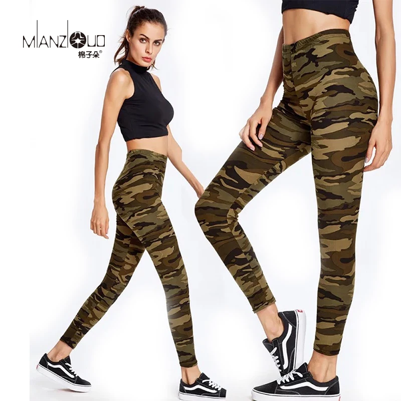

2019 Multicolor Casual Highstreet Camouflage Print Skinny Legging Summer Modern Lady Athleisure Women Pants Trousers