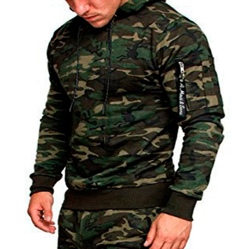 Vertvie New Men Skateboard Hoodies Autumn Hooded Pullover Sweatshirts Camouflage Print Top Male Hoody Loose Slim Tracksuit