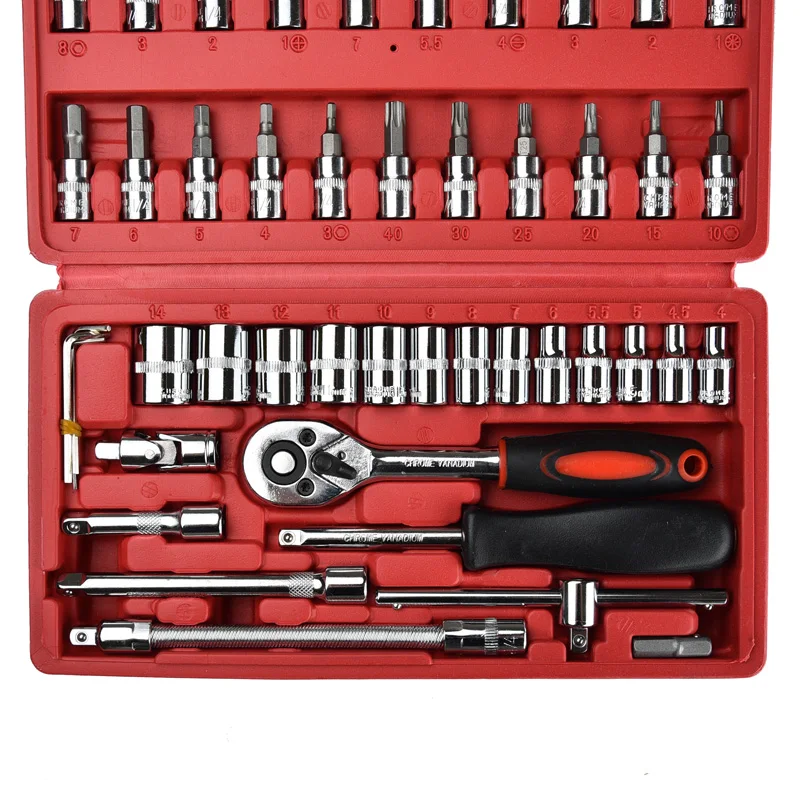 

46 Pcs Socket Ratchet Wrench Combination Tools Kit for Auto Repairing