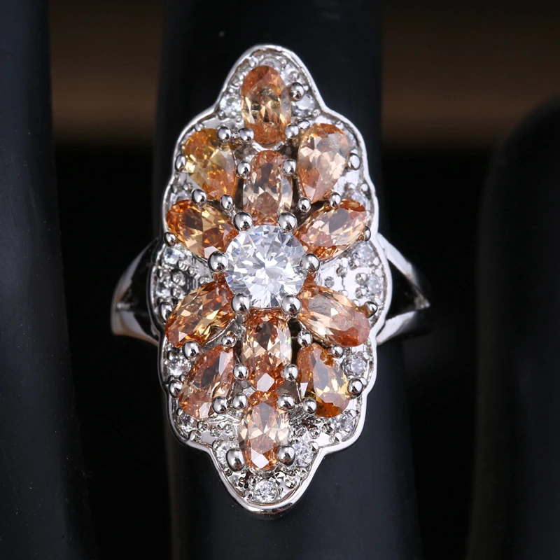 Оптовая продажа оранжевый Шампанское Morganite Кубического Циркония Камни наложения