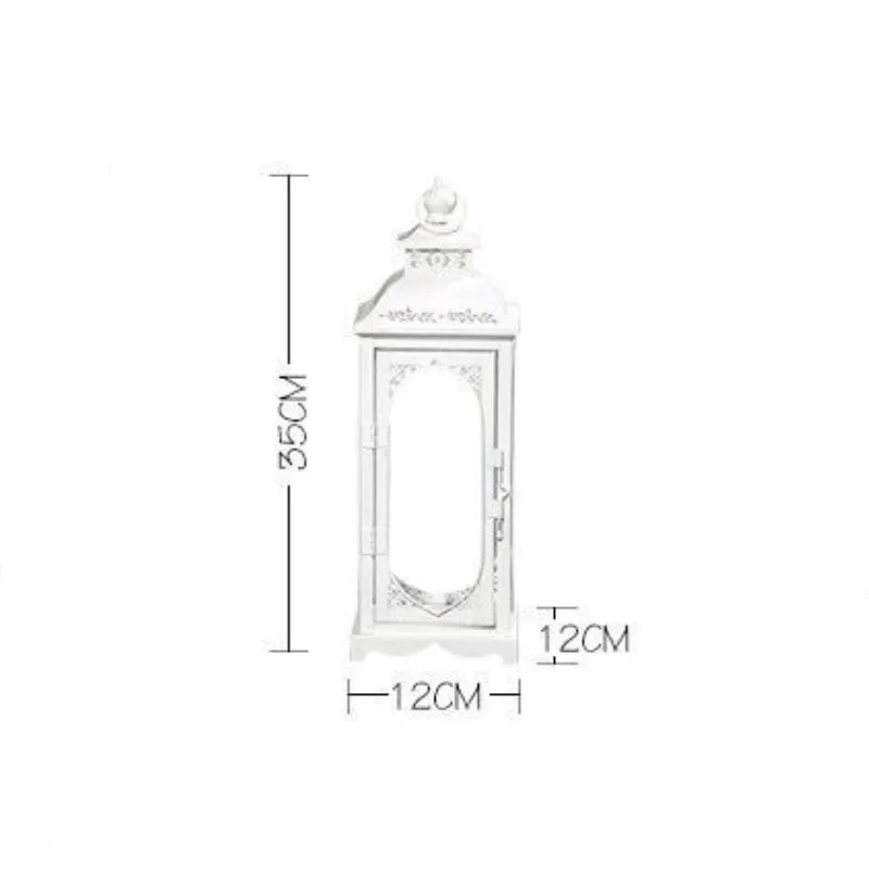 European Wrought Iron Wind Lamp Candlestick Wedding Props Wedding Pre-function Area Decoration Retro Lantern Wedding Lantern - Image 6