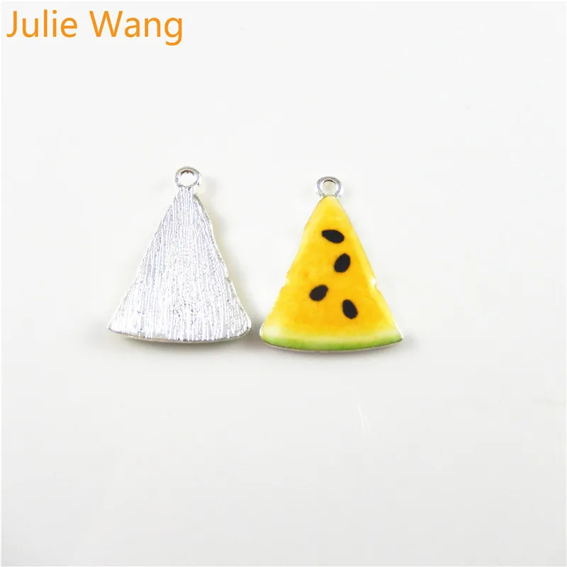 Julie Wang, 10 шт., сплав, эмаль, фрукты, апельсин, яблоко, арбуз, ожерелье, подвеска, серьги, браслет, подвески, ручная работа, ювелирное изделие, сделай сам