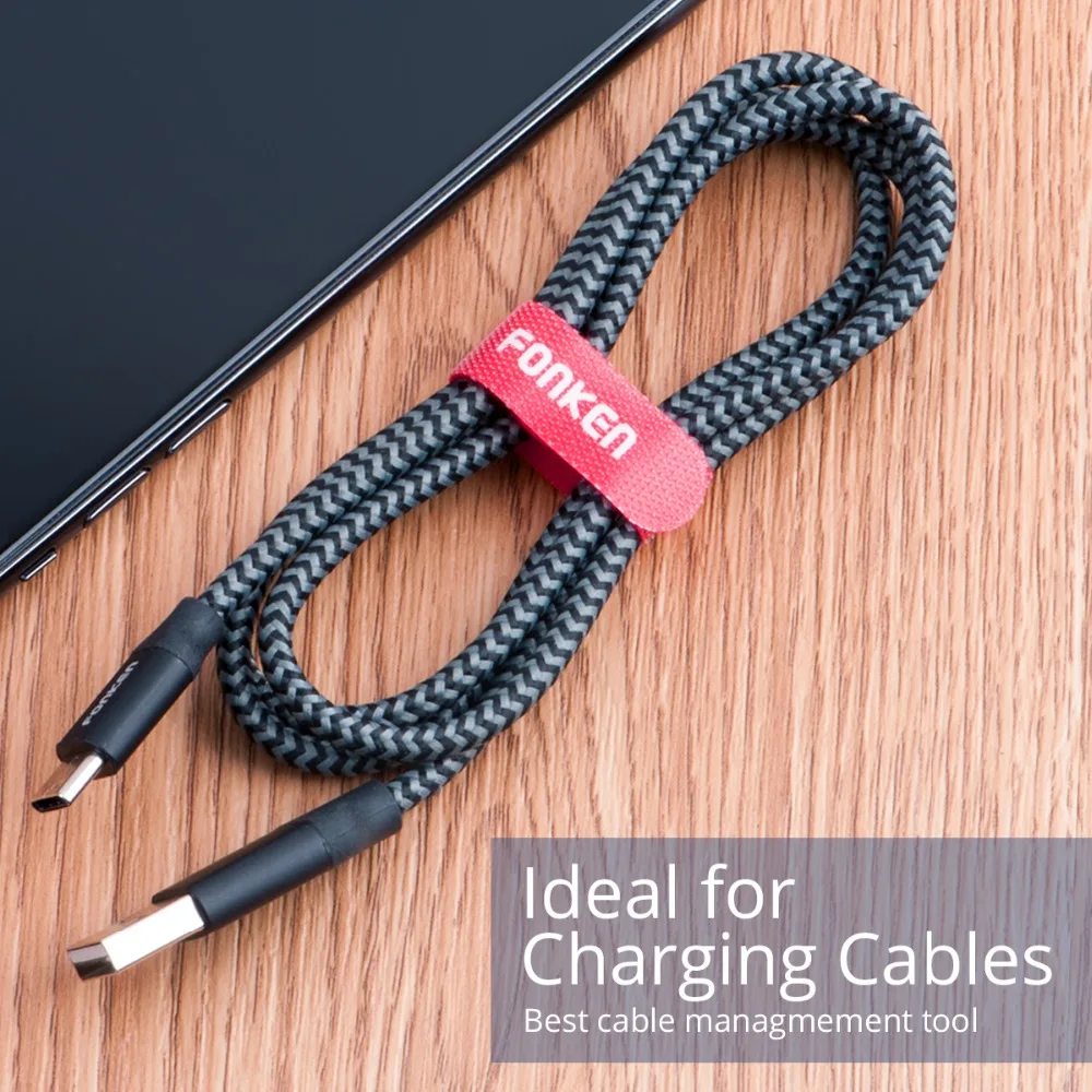 20Pcs FONKEN USB Cable Winder Organizer Home Harness Finishing Fixed Cables Computer Power Wire Tie Cable Management Earphone