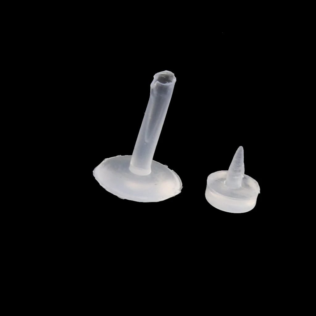 20 Pieces Bulk Transparent White Acrylic Nose Stud Barbell Lip Tongue Body Piercing for Men Women
