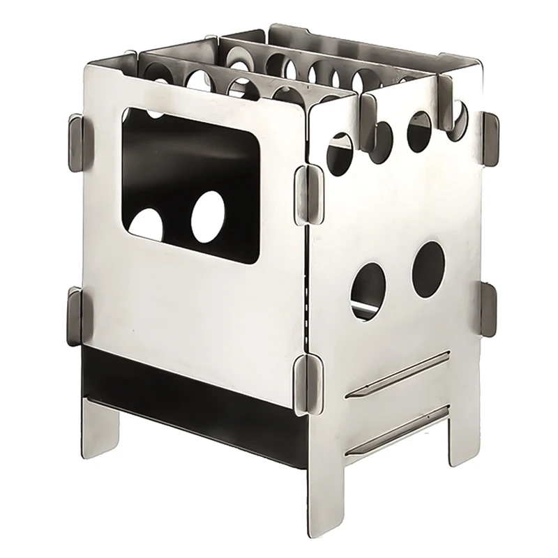 Stainless Steel Wood Stove Lightweight Folding Wood Stove Outdoor Camping Stove Picnic Cooking