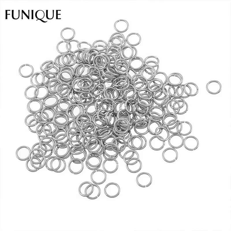

FUNIQUE DIY Jewelry 50PC Stainless Steel Silver Tone Open Jump Rings Split Rings For Making Keychains & Bracelet Accessories 6mm