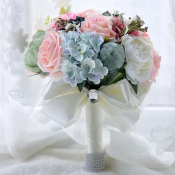 

REDJCK European Style Hybrid Silk Artificial Flowers Wedding Flower Bouquet Bride Holding Flower Bridesmaid Bride Bouquet Flower