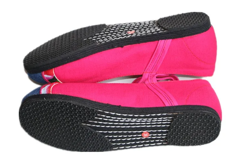 Классическая Кнопка ремень Для женщин круглый носок Плоском Каблуке Повседневное ткань обуви вышитые дышащие весенние эспадрильи