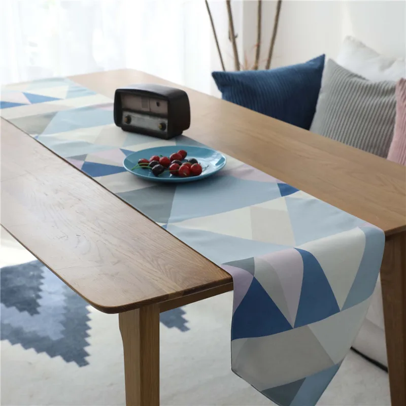 

Nodic Print Geometric Table Runner Flag Waterproof Modern Fashion Tablecloth Table Cover for Wedding Party Home Decoration