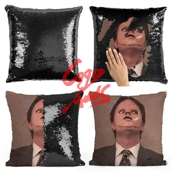 

Dwight Schrute Mask sequin pillow | sequin Pillowcase | Two color pillow | gift for her | gift for him | pillow | magic pillow