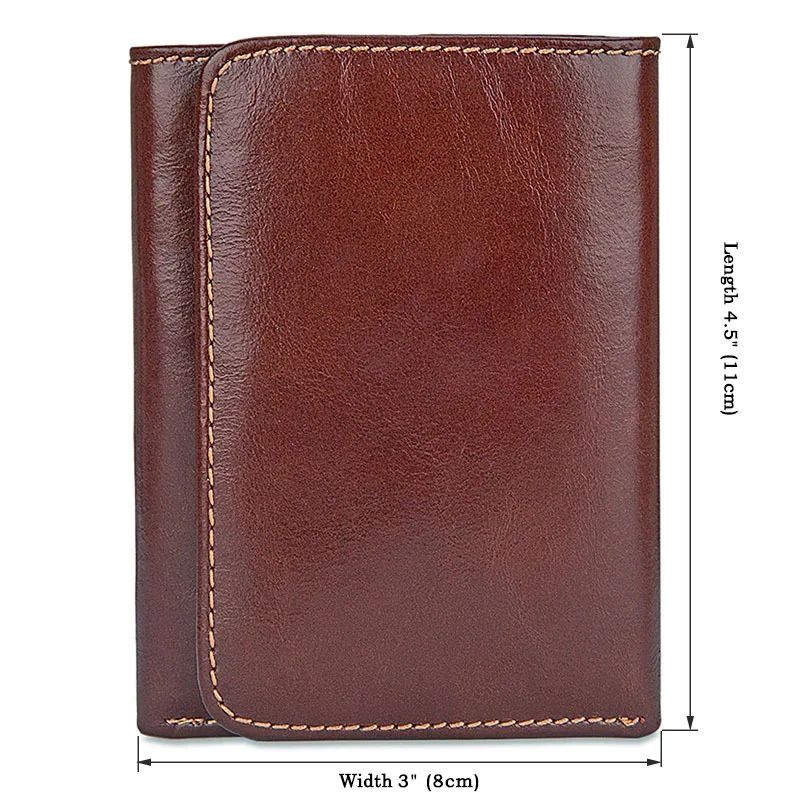 Men Money Clip Wallet Genuine Leather Mini Wallets with Coin Bag Male Hasp Purse Card Holers with Clamp