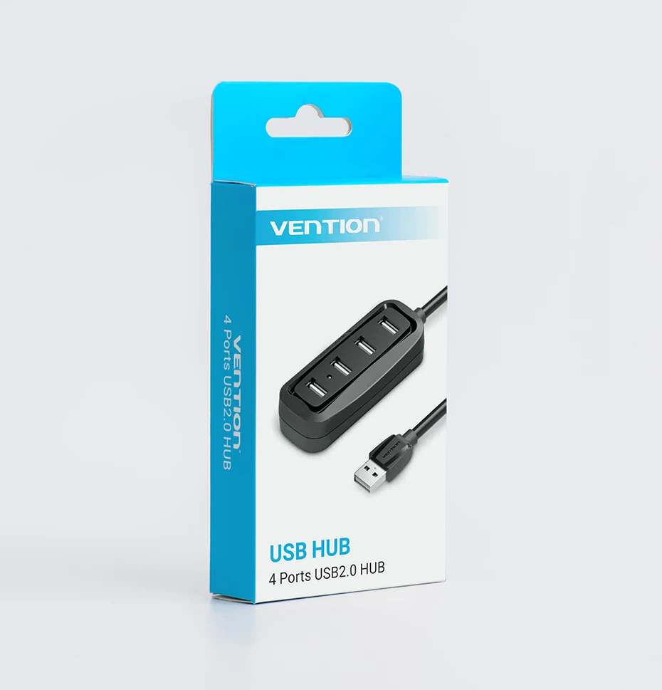 Адаптер-переходник Vention USB док-станция USB 2,0 концентратор 4 Порты и разъёмы USB разветвитель с Светодиодный индикатор USB HUB для Macbook Pro PC компьютер ноутбук планшеты концентратор Мульти USB hab