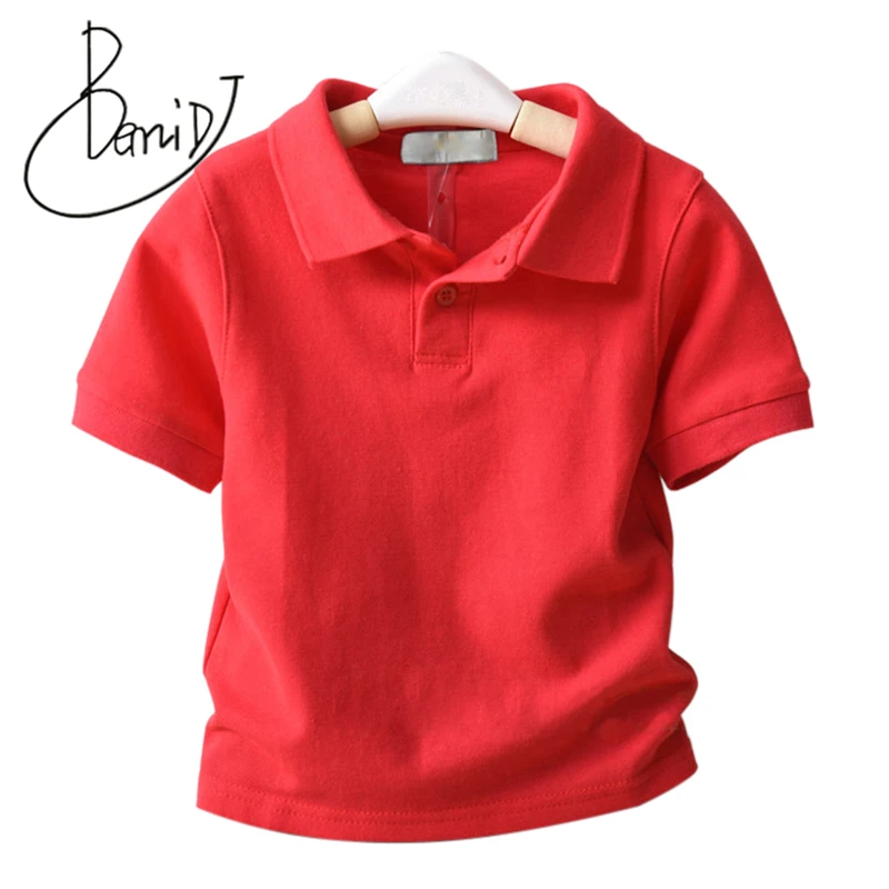 

2018 new shirt Cotton childrens short-sleeved t-shirt boys Girls summer clothing Children Casual Tops Turn-down Collar Tees