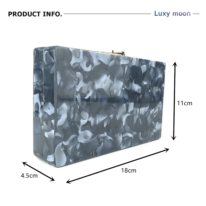 Luxy Moon Black Bride Acryl-Box-Clutch, Größe