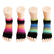 Лидер продаж 1 пара Для женщин воздухопроницаемые носки для девушек, для занятий спортом, пилатеса носки пуанты пять пальцев силиконовые круглые