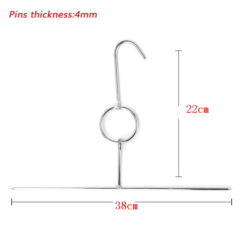 JIANDA 1 шт. Портативный 16/18/20 дюймов говядина из нержавеющей стали, крючки, станок и жареного мяса кольцо Куриное Крылышко кольцо шпилька для мяса барбекю иглы Инструменты для барбекю - Цвет: 18inch