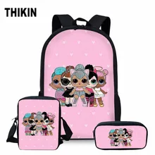 THIKIN Casual Pretty Doll Cute Print School Bags 3pcs/set for Teen Girls School Backpack Cartoon Pattern Bookbag Lovely Satchel THIKIN Casual Pretty Doll Cute Print School Bags 3pcs/set for Teen Girls School Backpack Cartoon Pattern Bookbag Lovely Satchel