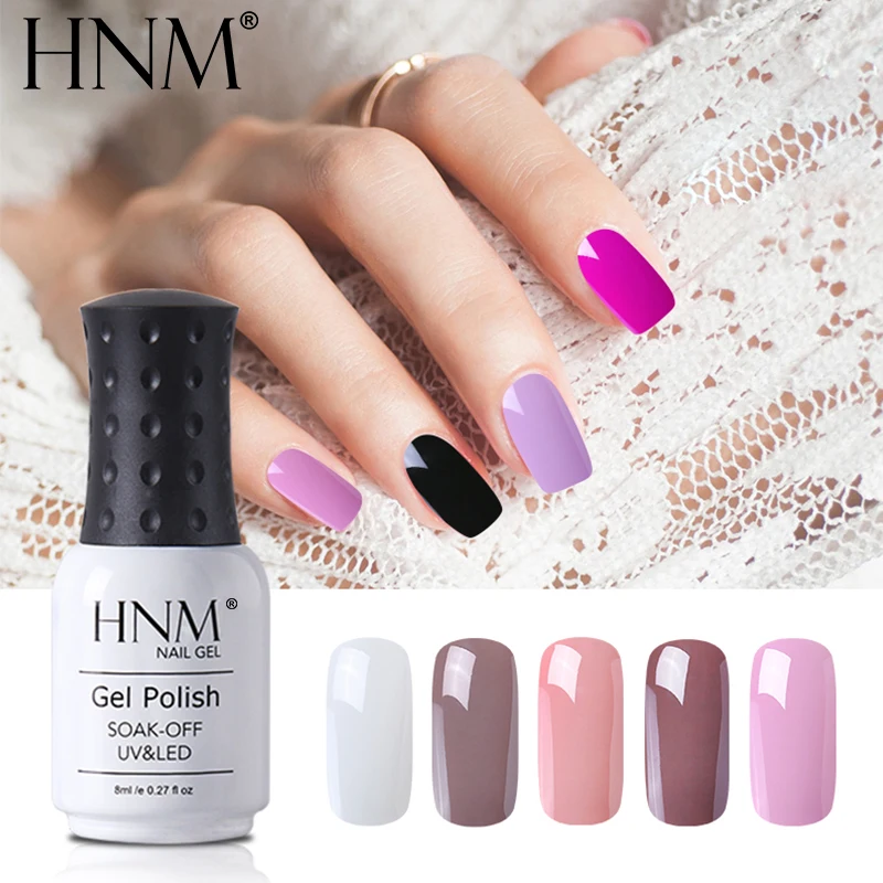  HNM 8ML Classic 28Colors UV Gel Nail Polish Hybrid Varnish LED Painting Gellak Soak Off Semi Perman
