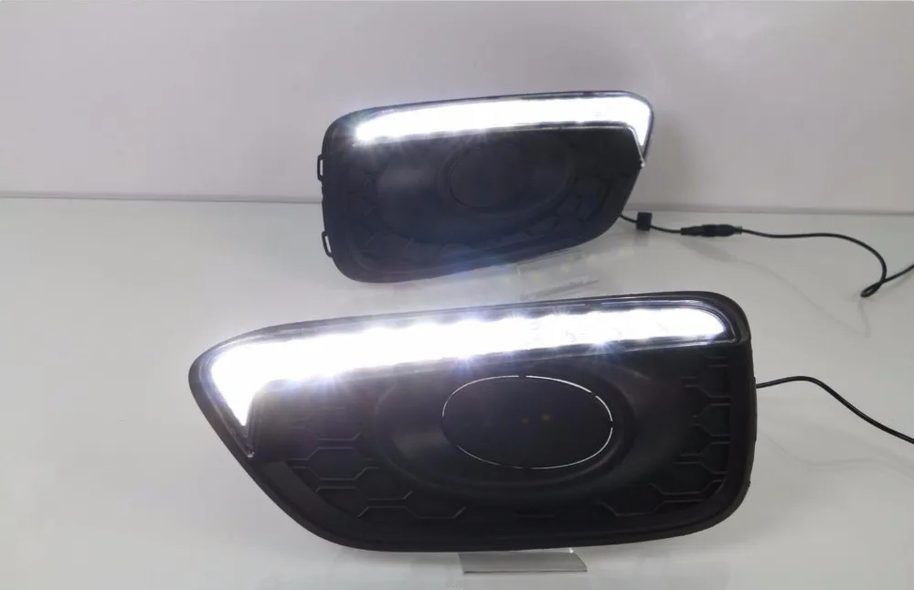 Osmrk led drl дневные ходовые огни для Honda brio с динамическим движущимся желтым поворотным сигналом