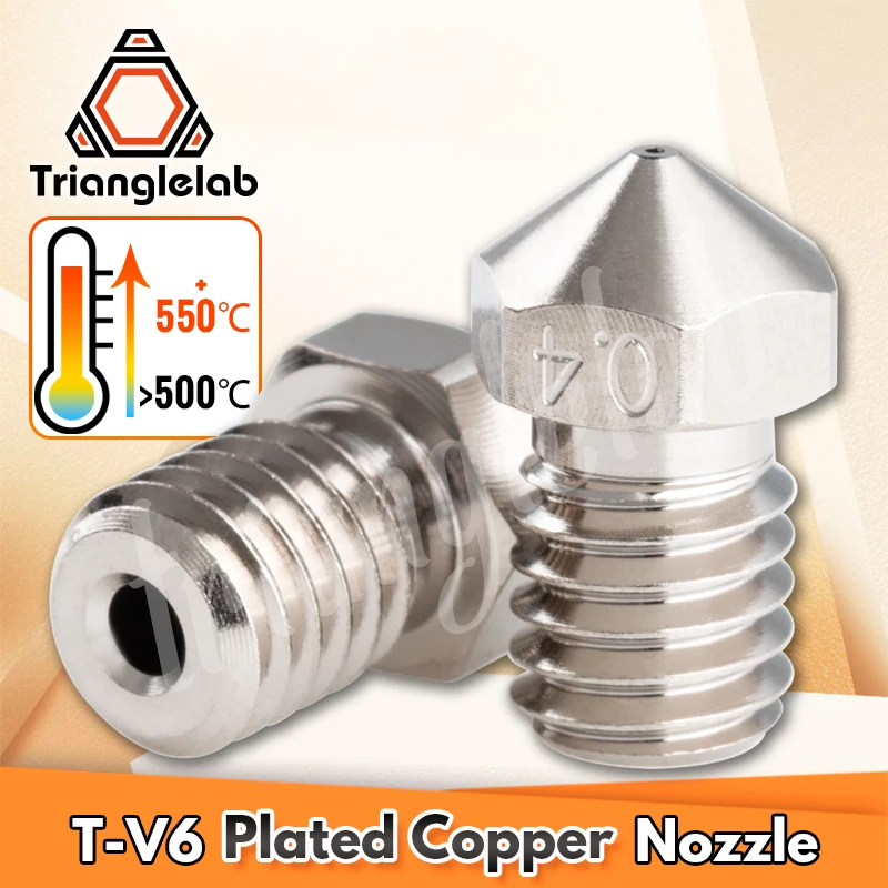 Trianglelab T-V6 медная насадка прочная антипригарная высокая производительность для 3D принтеров hotend M6 резьба для E3D V6 hotend Trianglelab T-V6 медная насадка прочная антипригарная высокая производительность для 3D принтеров hotend M6 резьба для E3D V6 hotend