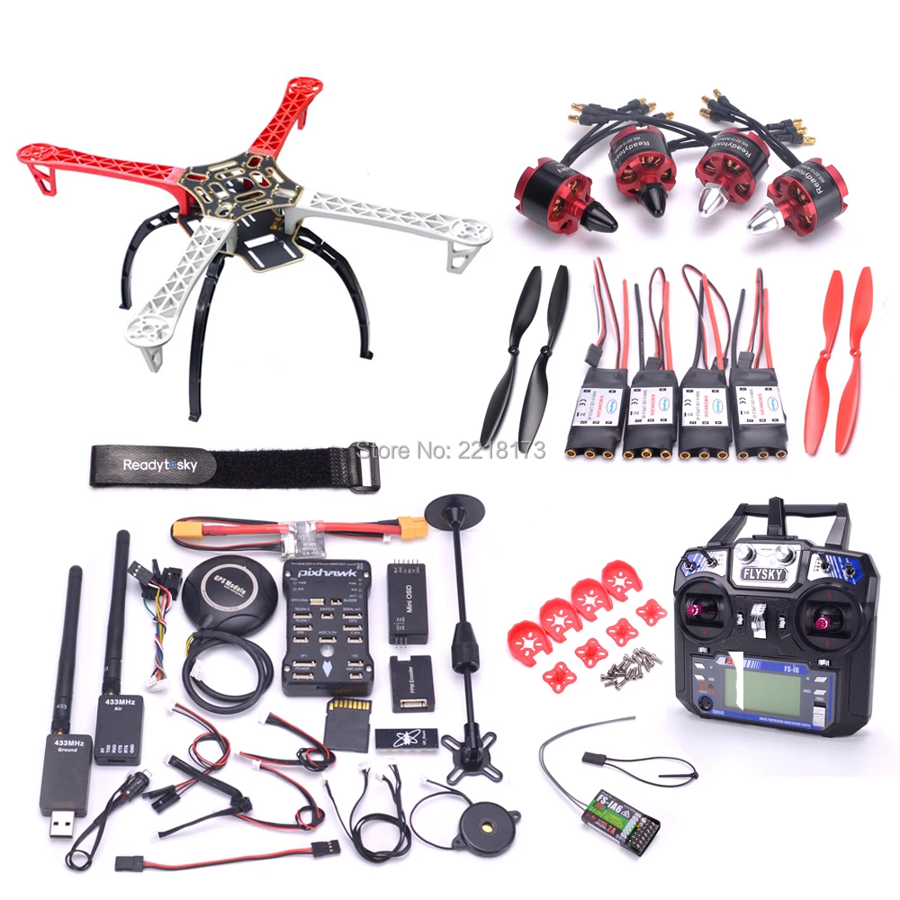

F450 450 Quadcotper Frame Kit Pixhawk 2.4.8 32 Bit Flight Controller with M8N GPS 433 telemetry 2212 920kv motor Flysky I6 FS-I6