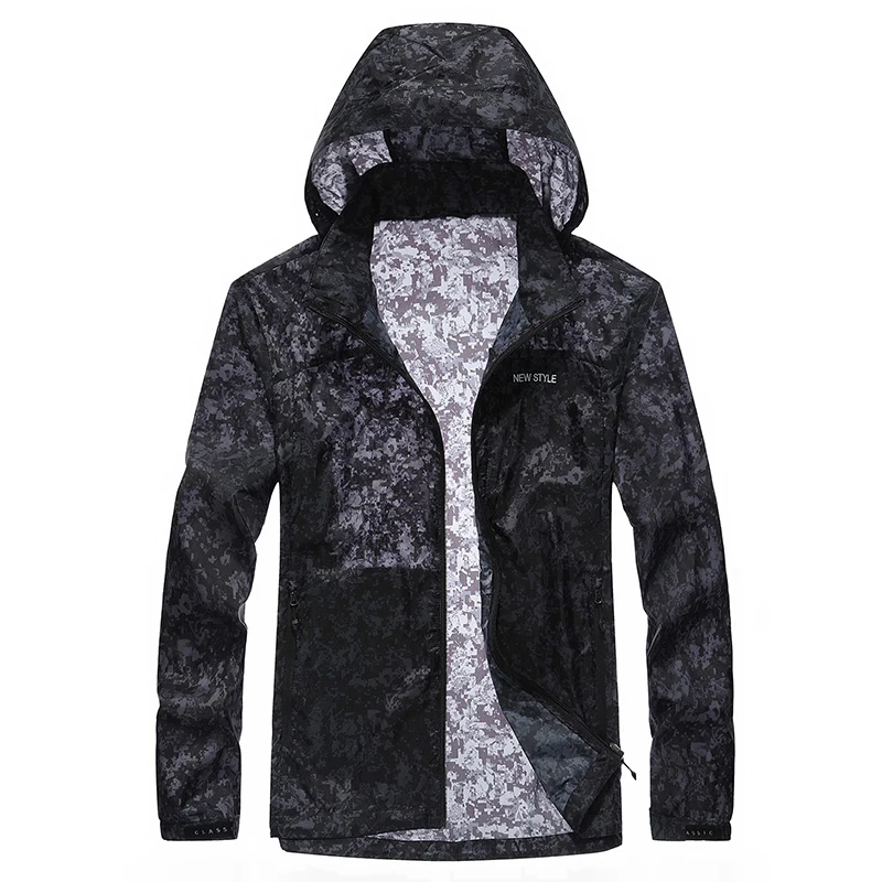 Brand Men Summer Sun protection Jacket Hooded Anti UV Breathable Quick