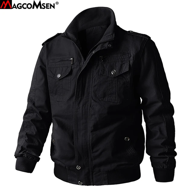 MAGCOMSEN Cargo Jacket Men Autumn Cotton Military Tactical Jacket and ...