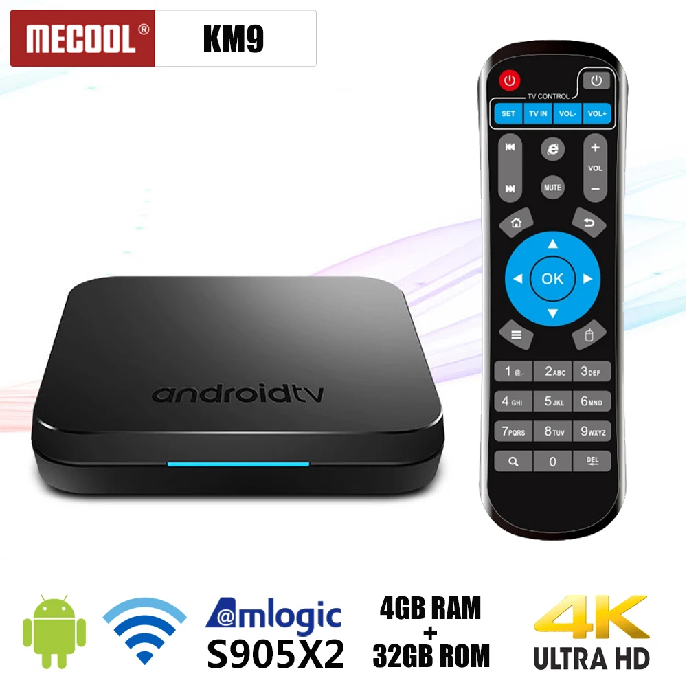 

MECOOL KM9 TV Box Android 8.1 Amlogic S905X2 4GB LPDDR4 + 32GB EMMC ROM 2.4GHz + 5.8GHz WiFi BT4.2 Support 4K H.265