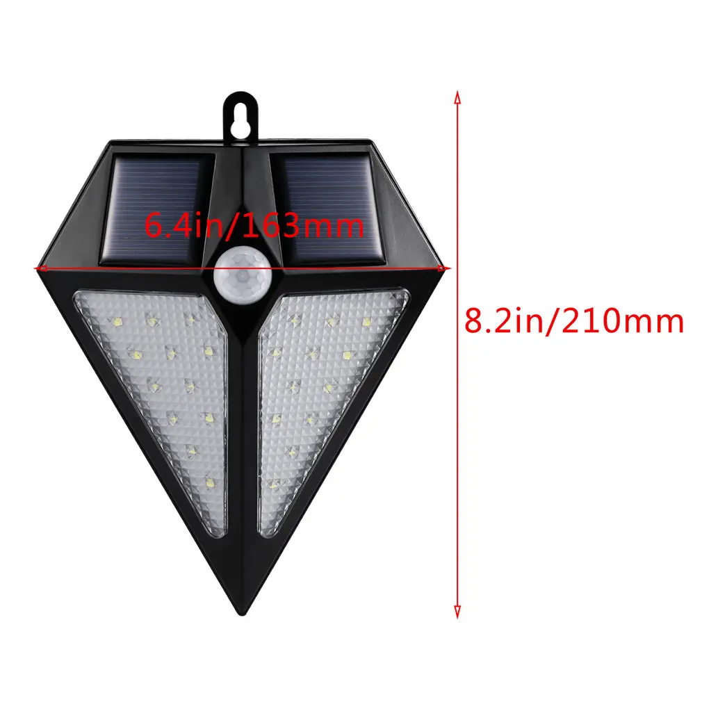2 шт. 24LED солнечной энергии энергосберегающий свет Водонепроницаемый солнечной безопасности треугольник настенный светильник с датчиком