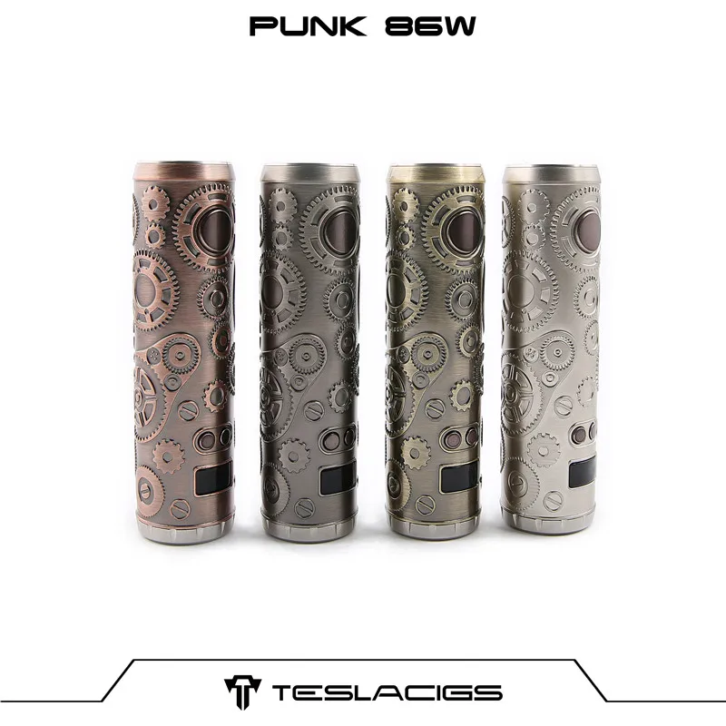

Vape Mods Original Tesla PUNK 86W Box Mod 18650 Battery Teslacigs E Cigarette Mod For 510 Thread Tank With 0.49 inch OLED Screen