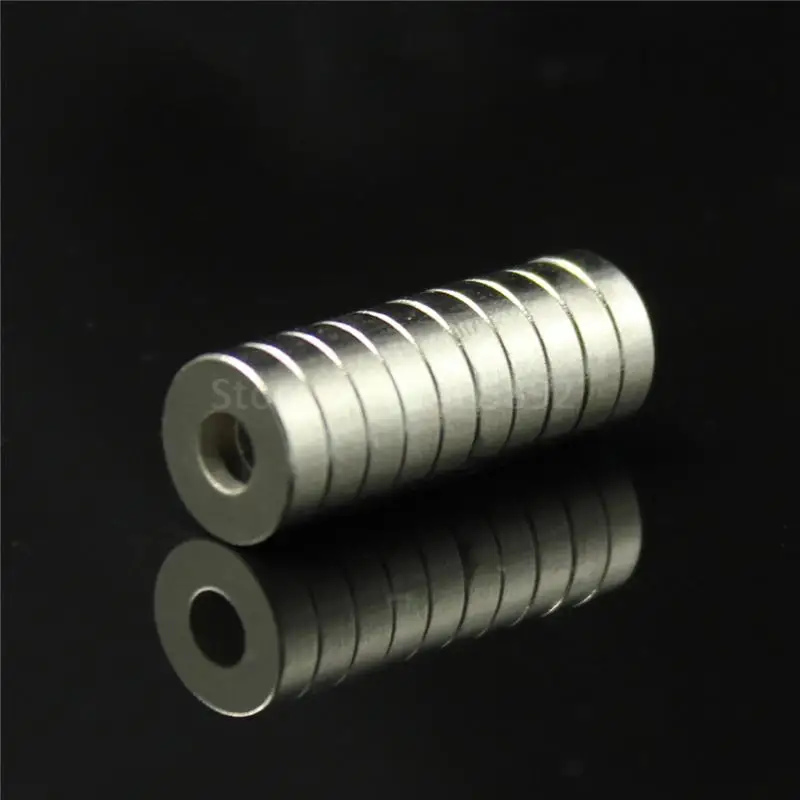 10 шт 12x5 мм отверстие: 4 мм супер сильные Круглые неодимовые кольцо с потайной головкой редкоземельные магниты N50