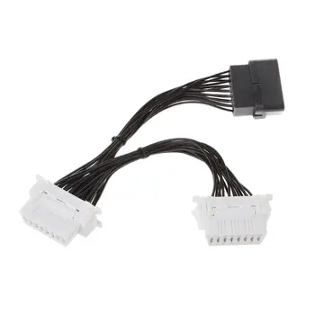 

16 pin OBD2 OBD 2 OBDii Splitter Extension Cable one Male to Two Female Y Cable for ELM327
