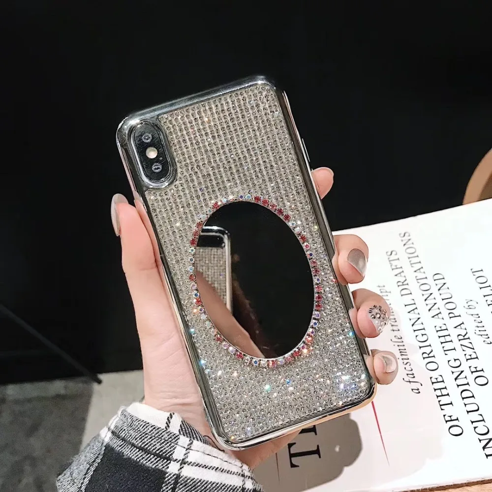 

Fashion Diamond Soft TPU Crystal Rhinestone Glitter Mirror Phone Case For Huawei P20 Pro P20 Lite Honor 8X Nova 3