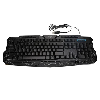 

3 Colors Crack Illuminated LED Backlight USB Wired Multimedia PC Gaming Keyboard