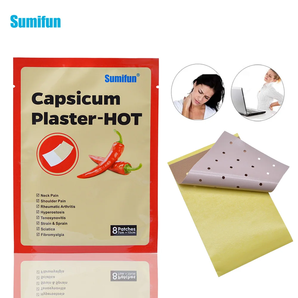 Sumifun 40 قطعة = 5 أكياس الألم الإغاثة الفلفل الجص-الساخن الرقبة عودة العضلات الكتف الألم الرعاية الصحية الطبية التصحيح D0655