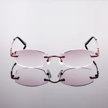 Дизайн, модные женские стразы, без оправы, очки для чтения, оправа красного цвета, женские стильные очки для пресбиопии