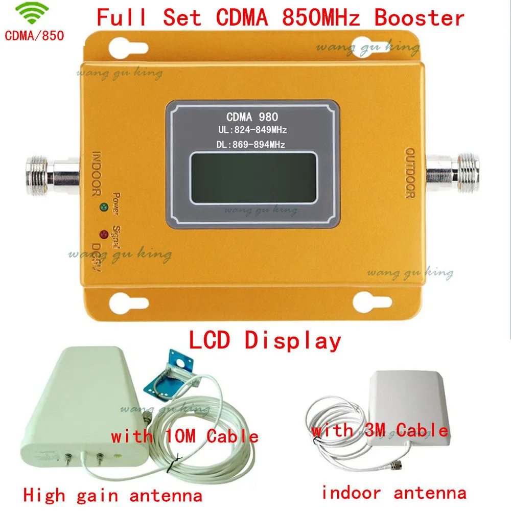 

1 Year Warranty Full set GSM 850 Cellular Signal Repeater CDMA 850 mhz Mobile Signal Amplifier 70dB GSM 850 Cell Phone Booster