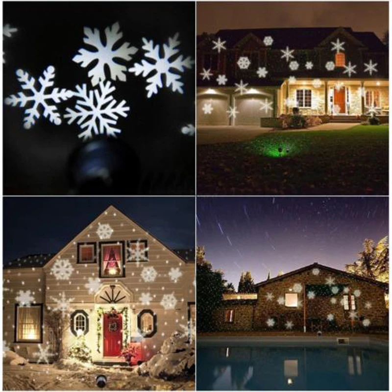 1set  Xmas Snowflake Moving Sparkling Laser Projector Star Light LED Landscape Lamp