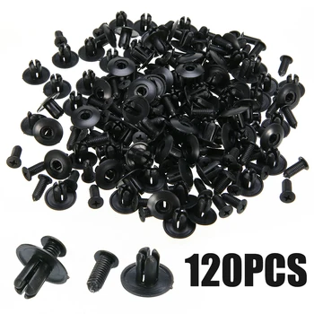 

MAYITR 120pcs/lot 8mm Car Fastener Push Clip Plastic Hole Rivet Bumper Fender Retainer Pin Car Door Trim Accessories